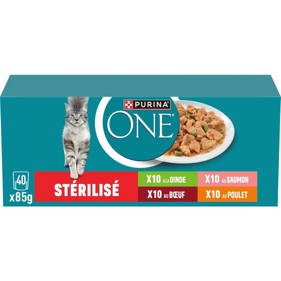 PURINA ONE BIFENSIS Sterilised Adult Cat Supports the Vitality of the Cat, Bones, Muscles, Joints in Sauce, Duck, Sardine, Beef, Fresh Bags, Pack of 10 (8 x 85 g) PURINA ONE BIFENSIS Sterilised Adult Cat Supports the Vitality of the Cat, Bones, Muscles, Joints in Sauce, Duck, Sardine, Beef, Fresh Bags, Pack of 10 (8 x 85 g)