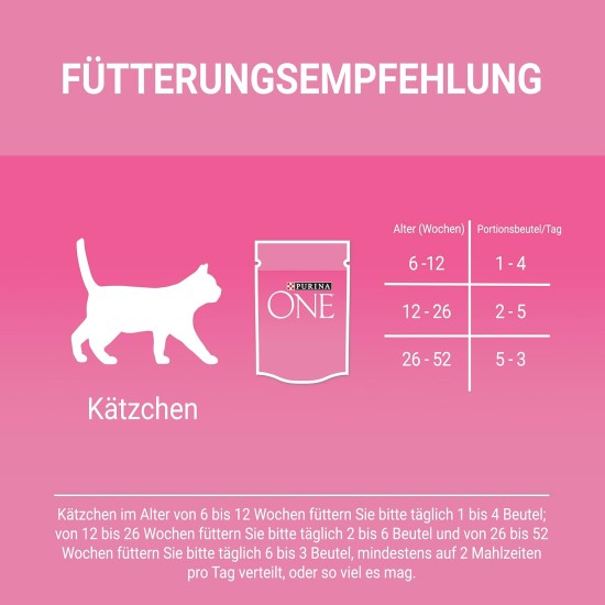 PURINA ONE Junior Kitten Food Wet Delicate Pieces in Sauce with Salmon and Carrots, Pack of 12 (12 x 4 of 85 g) PURINA ONE Junior Kitten Food Wet Delicate Pieces in Sauce with Salmon and Carrots, Pack of 12 (12 x 4 of 85 g)