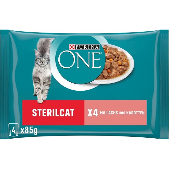 PURINA ONE STERILCAT Wet Cat Food, Delicate Pieces in Sauce for Sterilised Cats, with Turkey, Pack of 26 (26 x 85 g) PURINA ONE STERILCAT Wet Cat Food, Delicate Pieces in Sauce for Sterilised Cats, with Turkey, Pack of 26 (26 x 85 g)