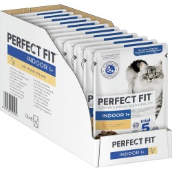 Perfect Fit Indoor 1+ Wet Food for Adult House Cats from 1 Year, Supports Vitality, Different Varieties Perfect Fit Indoor 1+ Wet Food for Adult House Cats from 1 Year, Supports Vitality, Different Varieties