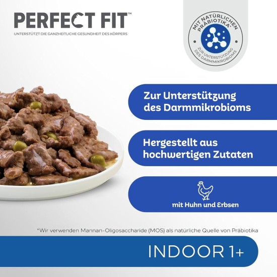 Perfect Fit Indoor 1+ Wet Food for Adult House Cats from 1 Year, Supports Vitality, Different Varieties Perfect Fit Indoor 1+ Wet Food for Adult House Cats from 1 Year, Supports Vitality, Different Varieties