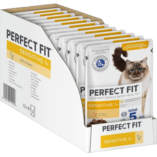 Perfect Fit Sensitive 1+ - Dry Food for Adult Sensitive Cats from 1 Year - Wheat-Free and Soya-Free- Supports Digestion - Various Varieties Perfect Fit Sensitive 1+ - Dry Food for Adult Sensitive Cats from 1 Year - Wheat-Free and Soya-Free- Supports Digestion - Various Varieties