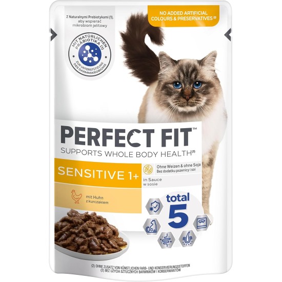 Perfect Fit Sensitive 1+ - Dry Food for Adult Sensitive Cats from 1 Year - Wheat-Free and Soya-Free- Supports Digestion - Various Varieties Perfect Fit Sensitive 1+ - Dry Food for Adult Sensitive Cats from 1 Year - Wheat-Free and Soya-Free- Supports Digestion - Various Varieties