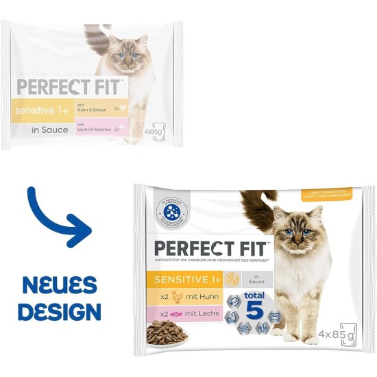 Perfect Fit Sensitive 1+ - Dry Food for Adult Sensitive Cats from 1 Year - Wheat-Free and Soya-Free- Supports Digestion - Various Varieties Perfect Fit Sensitive 1+ - Dry Food for Adult Sensitive Cats from 1 Year - Wheat-Free and Soya-Free- Supports Digestion - Various Varieties