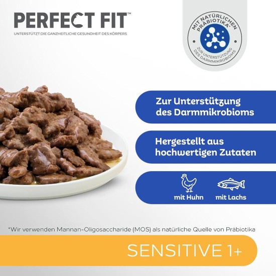 Perfect Fit Sensitive 1+ - Dry Food for Adult Sensitive Cats from 1 Year - Wheat-Free and Soya-Free- Supports Digestion - Various Varieties Perfect Fit Sensitive 1+ - Dry Food for Adult Sensitive Cats from 1 Year - Wheat-Free and Soya-Free- Supports Digestion - Various Varieties