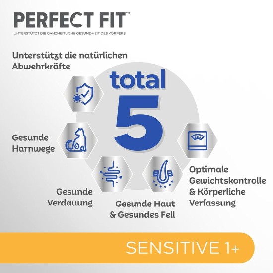 Perfect Fit Sensitive 1+ - Dry Food for Adult Sensitive Cats from 1 Year - Wheat-Free and Soya-Free- Supports Digestion - Various Varieties Perfect Fit Sensitive 1+ - Dry Food for Adult Sensitive Cats from 1 Year - Wheat-Free and Soya-Free- Supports Digestion - Various Varieties