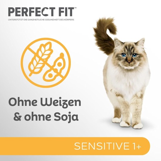 Perfect Fit Sensitive 1+ - Dry Food for Adult Sensitive Cats from 1 Year - Wheat-Free and Soya-Free- Supports Digestion - Various Varieties Perfect Fit Sensitive 1+ - Dry Food for Adult Sensitive Cats from 1 Year - Wheat-Free and Soya-Free- Supports Digestion - Various Varieties