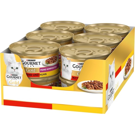 Purina GOURMET Gold Fine Composition: Cat Food, High Quality Adult Cat Food, Tin Purina GOURMET Gold Fine Composition: Cat Food, High Quality Adult Cat Food, Tin