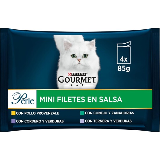 Purina Gourmet Beads, Fine Strips in Sauce, 12 x [4 x 85g]