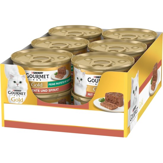 Purina Gourmet Gold Fine Pate with Vegetables Wet Cat Food, with Trout and Tomatoes, Pack of 12 (12 x 85 g) Purina Gourmet Gold Fine Pate with Vegetables Wet Cat Food, with Trout and Tomatoes, Pack of 12 (12 x 85 g)