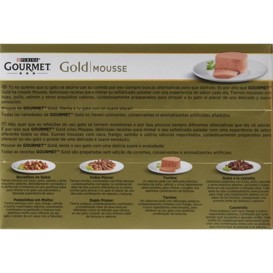 Purina Gourmet Gold Mousse Wet Cat Food, 8 x (12 x 85 g) Purina Gourmet Gold Mousse Wet Cat Food, 8 x (12 x 85 g)