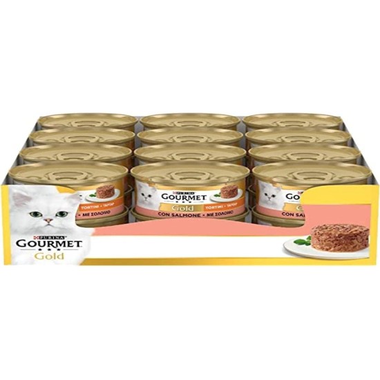 Purina Gourmet Gold Salmon Tarts - 24 x 85g Tins (24 Tins of 85g) Purina Gourmet Gold Salmon Tarts - 24 x 85g Tins (24 Tins of 85g)