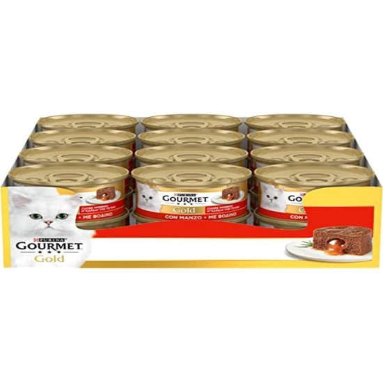Purina Gourmet Gold Soft Wet Cat Food with Beef - 24 Tubs of 400g Purina Gourmet Gold Soft Wet Cat Food with Beef - 24 Tubs of 400g