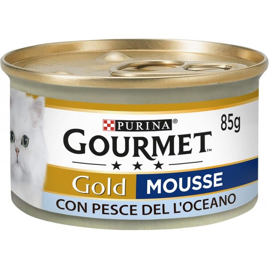 Purina Gourmet Gold Wet Cat Food Mousse with Ocean Fish 24 Cans of 85 g, Tin 24 x 85 g Purina Gourmet Gold Wet Cat Food Mousse with Ocean Fish 24 Cans of 85 g, Tin 24 x 85 g
