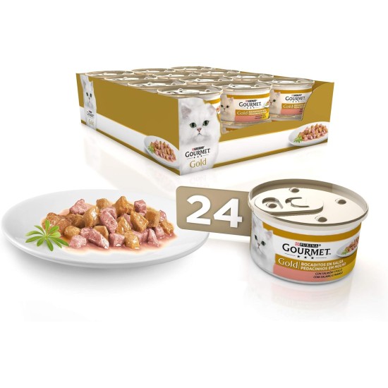 Purina Gourmet Gold Wet Cat Food Mousse with Ocean Fish 24 Cans of 85 g, Tin 24 x 85 g Purina Gourmet Gold Wet Cat Food Mousse with Ocean Fish 24 Cans of 85 g, Tin 24 x 85 g