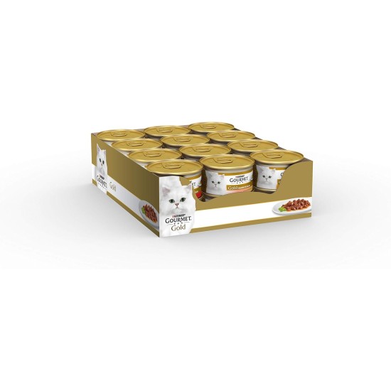 Purina Gourmet Gold Wet Cat Food Mousse with Ocean Fish 24 Cans of 85 g, Tin 24 x 85 g Purina Gourmet Gold Wet Cat Food Mousse with Ocean Fish 24 Cans of 85 g, Tin 24 x 85 g