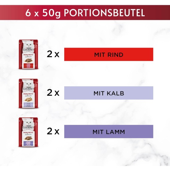 Purina Gourmet Mon Petit Cat Food High Quality For Adult Cats 8 Pack (8 x 6 x 50 Grams) Purina Gourmet Mon Petit Cat Food High Quality For Adult Cats 8 Pack (8 x 6 x 50 Grams)