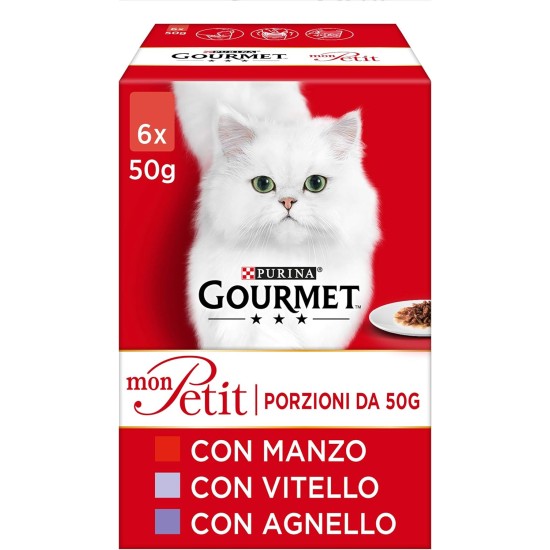 Purina Gourmet Mon Petit Moisture Cat with Beef, Liver, Wild 48 Bags of 50 g Purina Gourmet Mon Petit Moisture Cat with Beef, Liver, Wild 48 Bags of 50 g