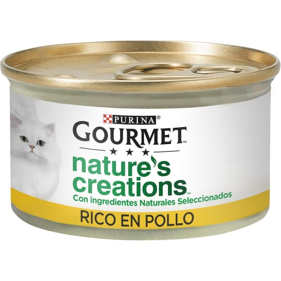 Purina Gourmet Nature's Creations Natural Wet Cat Food with Chicken - 24 x 85g Tubs