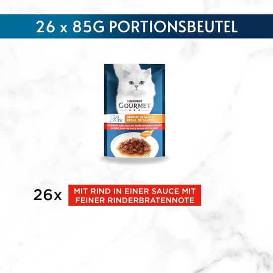 Purina Gourmet Perle Delights in Sauce Wet Cat Food, with Chicken, Pack of 26 (26 x 85 g) Purina Gourmet Perle Delights in Sauce Wet Cat Food, with Chicken, Pack of 26 (26 x 85 g)