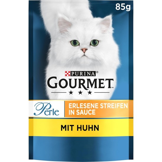 Purina Gourmet Perle Exquisite Stripes Wet Cat Food with Chicken, Pack of 26 (26 x 85 g) Purina Gourmet Perle Exquisite Stripes Wet Cat Food with Chicken, Pack of 26 (26 x 85 g)