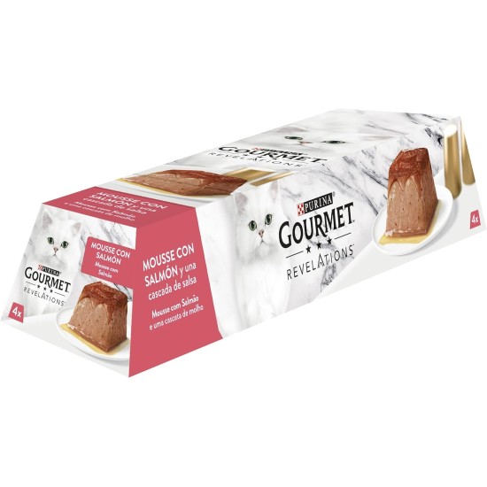 Purina Gourmet Revelations Mousse with Sauce Wet Food for Cats with Chicken - 6 Packs of 4 Pyramids of 57g - 24 Pyramids Purina Gourmet Revelations Mousse with Sauce Wet Food for Cats with Chicken - 6 Packs of 4 Pyramids of 57g - 24 Pyramids