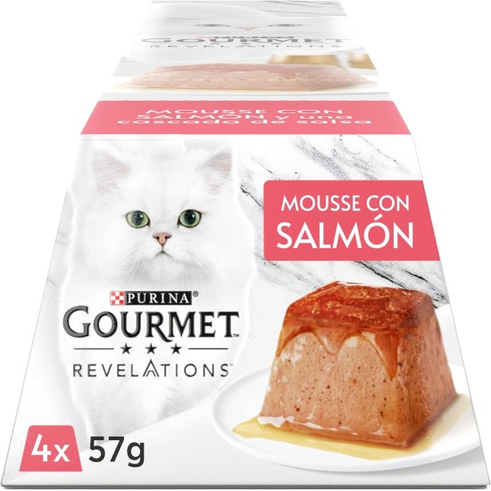 Purina Gourmet Revelations Mousse with Sauce Wet Food for Cats with Chicken - 6 Packs of 4 Pyramids of 57g - 24 Pyramids Purina Gourmet Revelations Mousse with Sauce Wet Food for Cats with Chicken - 6 Packs of 4 Pyramids of 57g - 24 Pyramids