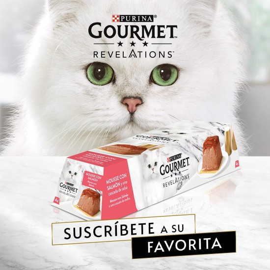 Purina Gourmet Revelations Mousse with Sauce Wet Food for Cats with Chicken - 6 Packs of 4 Pyramids of 57g - 24 Pyramids Purina Gourmet Revelations Mousse with Sauce Wet Food for Cats with Chicken - 6 Packs of 4 Pyramids of 57g - 24 Pyramids