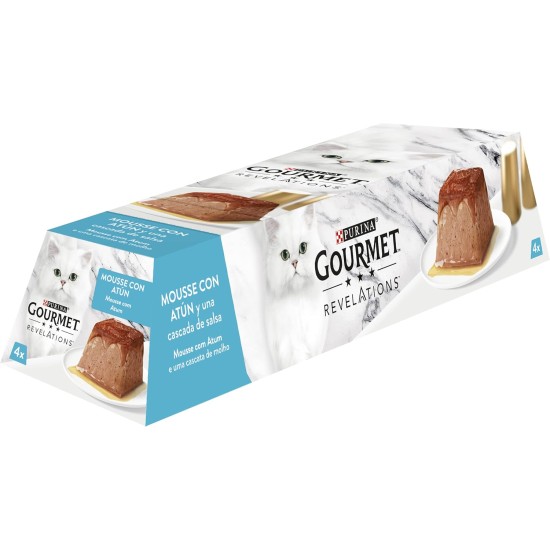 Purina Gourmet Revelations Mousse with Sauce Wet Food for Cats with Chicken - 6 Packs of 4 Pyramids of 57g - 24 Pyramids Purina Gourmet Revelations Mousse with Sauce Wet Food for Cats with Chicken - 6 Packs of 4 Pyramids of 57g - 24 Pyramids