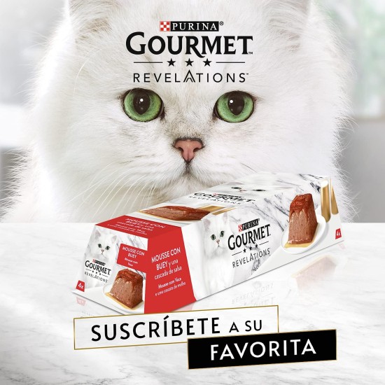 Purina Gourmet Revelations Mousse with Sauce Wet Food for Cats with Chicken - 6 Packs of 4 Pyramids of 57g - 24 Pyramids Purina Gourmet Revelations Mousse with Sauce Wet Food for Cats with Chicken - 6 Packs of 4 Pyramids of 57g - 24 Pyramids