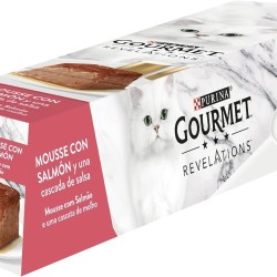 Purina Gourmet Revelations Mousse with Sauce, Wet Food for Cats with Salmon, 6 Packs of 4 Pyramids of 57g - 24 Pyramids Purina Gourmet Revelations Mousse with Sauce, Wet Food for Cats with Salmon, 6 Packs of 4 Pyramids of 57g - 24 Pyramids