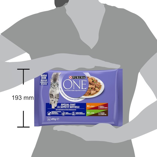 Purina One - Special Food in Sauce Beef/Chicken/Duck and Turkey for Cats with Appetite, 340 g Purina One - Special Food in Sauce Beef/Chicken/Duck and Turkey for Cats with Appetite, 340 g