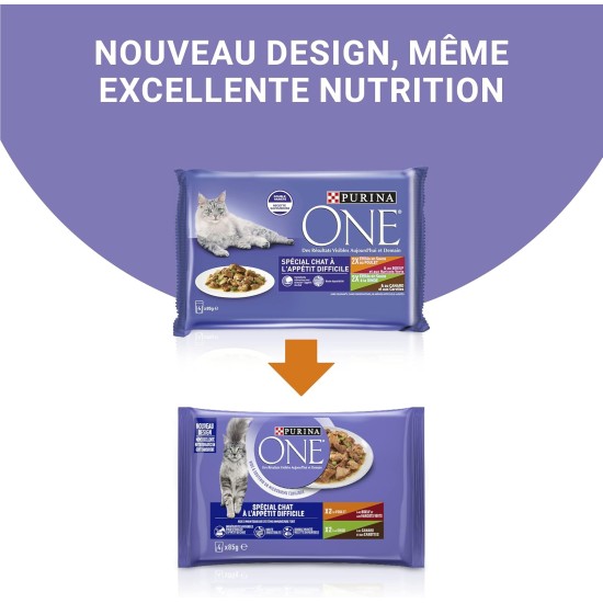 Purina One - Special Food in Sauce Beef/Chicken/Duck and Turkey for Cats with Appetite, 340 g Purina One - Special Food in Sauce Beef/Chicken/Duck and Turkey for Cats with Appetite, 340 g