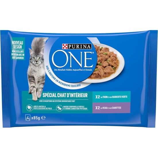 Purina One cut in sauce, meal for adult cats, chicken + tuna, 12 (4 x 85 g) Purina One cut in sauce, meal for adult cats, chicken + tuna, 12 (4 x 85 g)