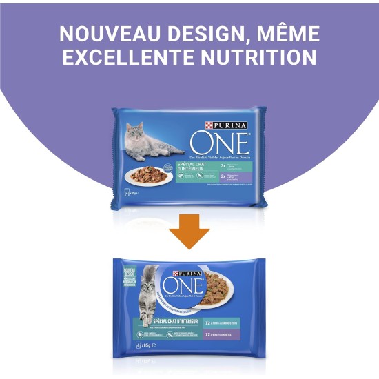 Purina One cut in sauce, meal for adult cats, chicken + tuna, 12 (4 x 85 g) Purina One cut in sauce, meal for adult cats, chicken + tuna, 12 (4 x 85 g)