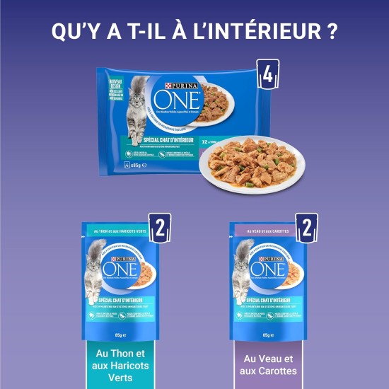 Purina One cut in sauce, meal for adult cats, chicken + tuna, 12 (4 x 85 g) Purina One cut in sauce, meal for adult cats, chicken + tuna, 12 (4 x 85 g)