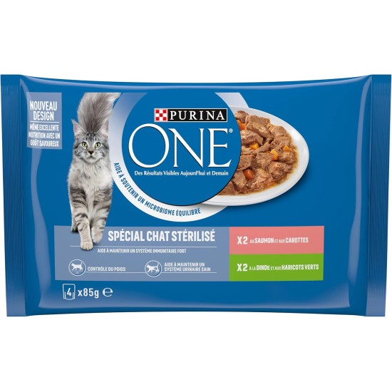 Purina One cut in sauce, meal for adult cats, chicken + tuna, 12 (4 x 85 g) Purina One cut in sauce, meal for adult cats, chicken + tuna, 12 (4 x 85 g)