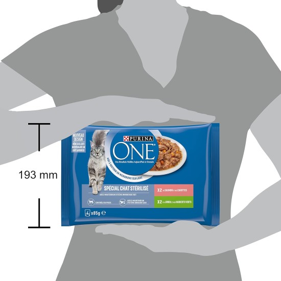 Purina One cut in sauce, meal for adult cats, chicken + tuna, 12 (4 x 85 g) Purina One cut in sauce, meal for adult cats, chicken + tuna, 12 (4 x 85 g)