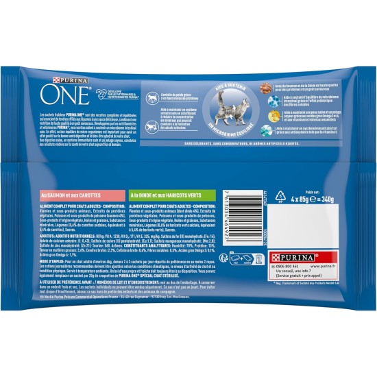 Purina One cut in sauce, meal for adult cats, chicken + tuna, 12 (4 x 85 g) Purina One cut in sauce, meal for adult cats, chicken + tuna, 12 (4 x 85 g)
