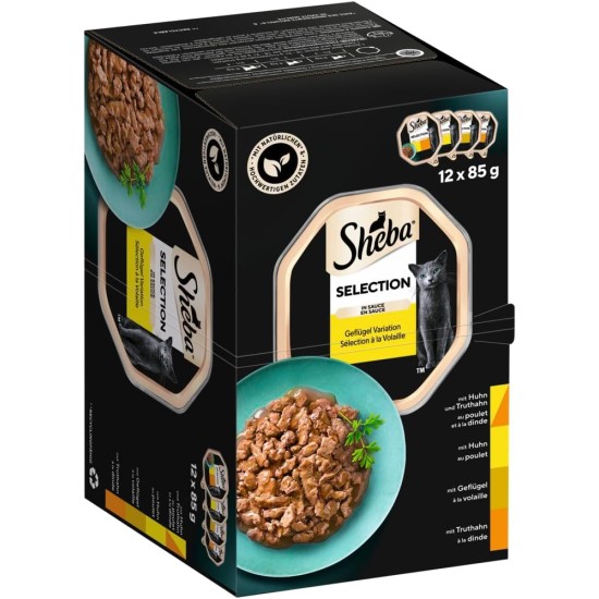 SHEBA® Bowl Multipack Selection in Sauce Poultry Variation 1 x 12 x 85 g SHEBA® Bowl Multipack Selection in Sauce Poultry Variation 1 x 12 x 85 g