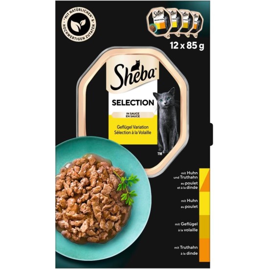 SHEBA® Bowl Multipack Selection in Sauce Poultry Variation 1 x 12 x 85 g SHEBA® Bowl Multipack Selection in Sauce Poultry Variation 1 x 12 x 85 g