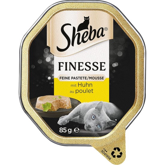 SHEBA Bowl Wet Food for Cats Finesse Fine Pate with Chicken 22 x 85 g SHEBA Bowl Wet Food for Cats Finesse Fine Pate with Chicken 22 x 85 g