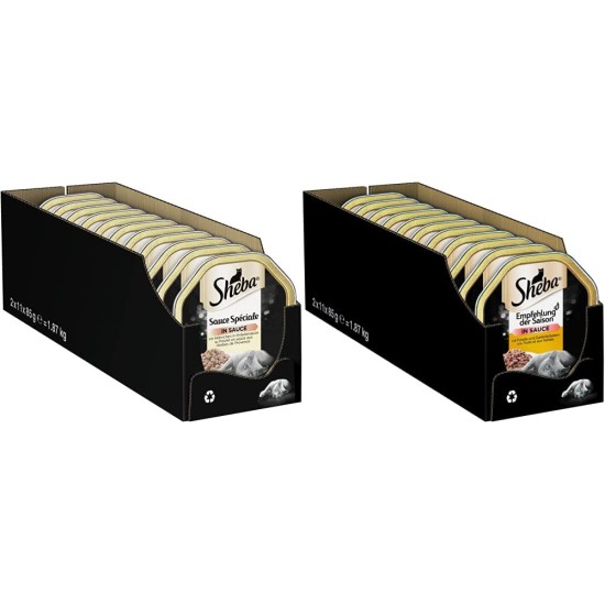 SHEBA Nature's Collection Wet Food Bowl for Cats, in Sauce with Salmon, 2 x 11 x 85 g SHEBA Nature's Collection Wet Food Bowl for Cats, in Sauce with Salmon, 2 x 11 x 85 g