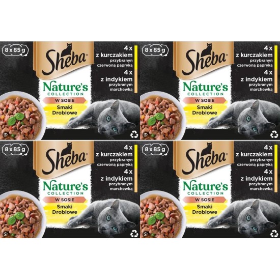 SHEBA Nature's Collection Wet Food Bowl for Cats, in Sauce with Salmon, 2 x 11 x 85 g SHEBA Nature's Collection Wet Food Bowl for Cats, in Sauce with Salmon, 2 x 11 x 85 g