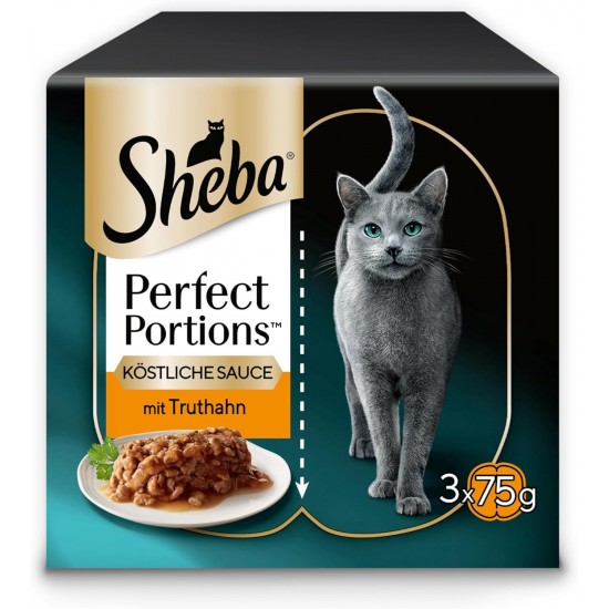 SHEBA® PERFECT PORTIONS™ Sauce mit Truthahn 8x3x(2x37,5g) SHEBA® PERFECT PORTIONS™ Sauce mit Truthahn 8x3x(2x37,5g)