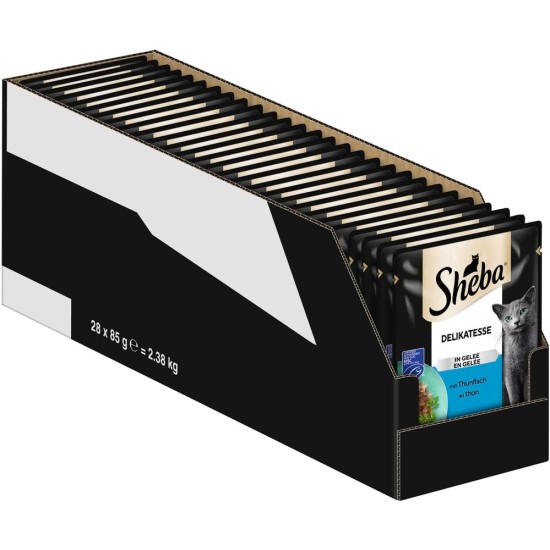 SHEBA® Portionsbeutel Delikatesse in Gelee mit Thunfisch MSC 28 x 85g SHEBA® Portionsbeutel Delikatesse in Gelee mit Thunfisch MSC 28 x 85g