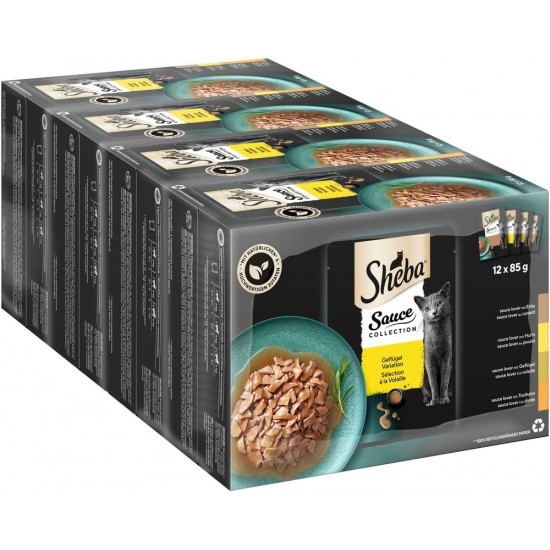 SHEBA® Portionsbeutel Multipack Sauce Collection Geflügel Variation 4 x 12x85g SHEBA® Portionsbeutel Multipack Sauce Collection Geflügel Variation 4 x 12x85g