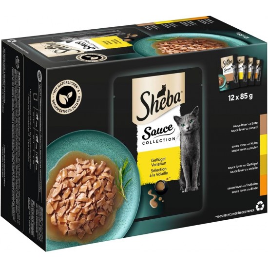 SHEBA® Portionsbeutel Multipack Sauce Collection Geflügel Variation 4 x 12x85g SHEBA® Portionsbeutel Multipack Sauce Collection Geflügel Variation 4 x 12x85g