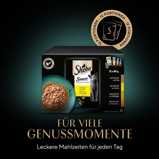 SHEBA® Portionsbeutel Multipack Sauce Collection Geflügel Variation 4 x 12x85g SHEBA® Portionsbeutel Multipack Sauce Collection Geflügel Variation 4 x 12x85g
