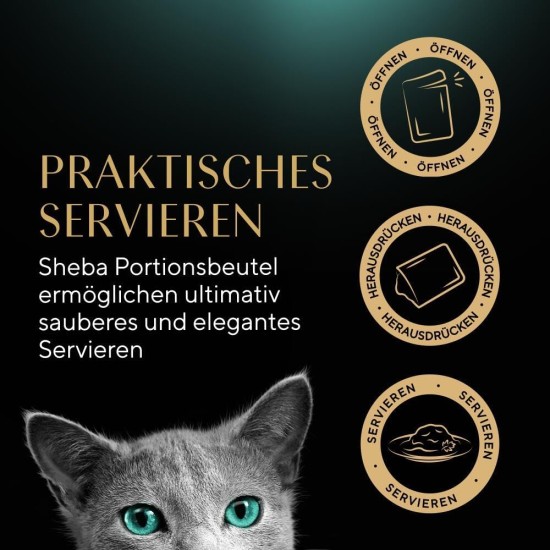 SHEBA® Portionsbeutel Multipack Sauce Collection Herzhafte Komposition 4 x 12x85g SHEBA® Portionsbeutel Multipack Sauce Collection Herzhafte Komposition 4 x 12x85g